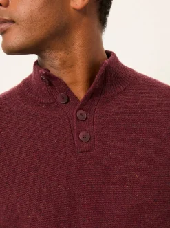 FatFace Sennen Claret Knitted Half Neck Jumper