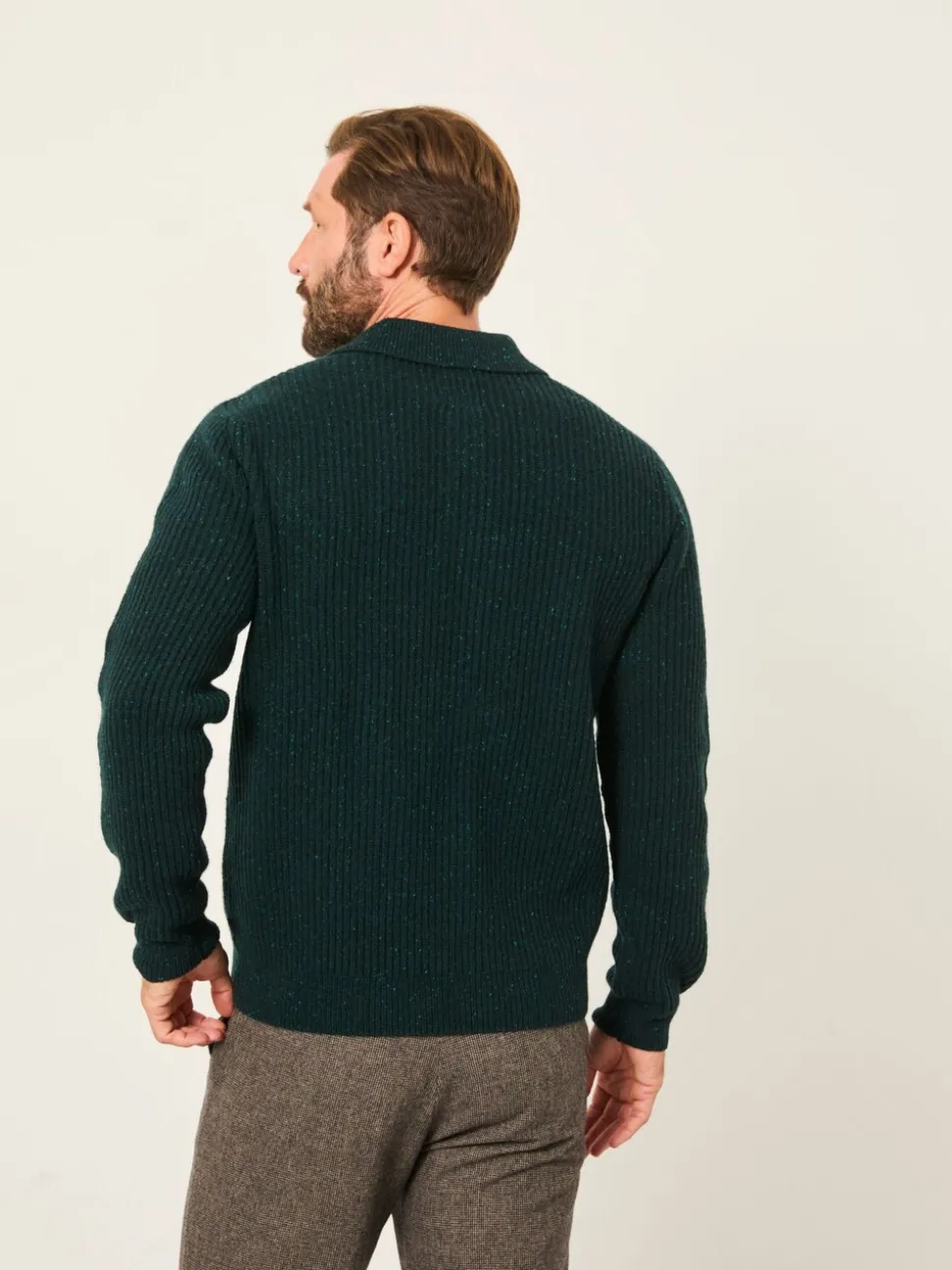 FatFace Sennen Dark Green Knitted Half Neck Jumper