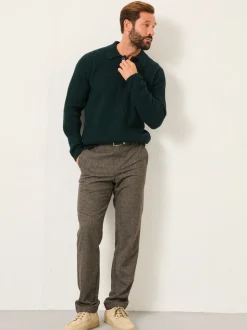 FatFace Sennen Dark Green Knitted Half Neck Jumper