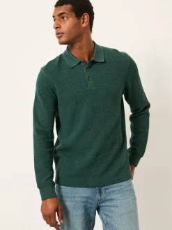 FatFace Shawford Green Long Sleeve Polo