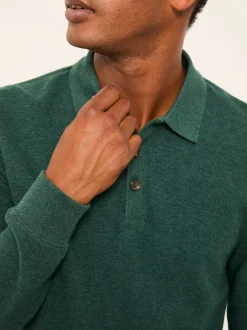 FatFace Shawford Green Long Sleeve Polo
