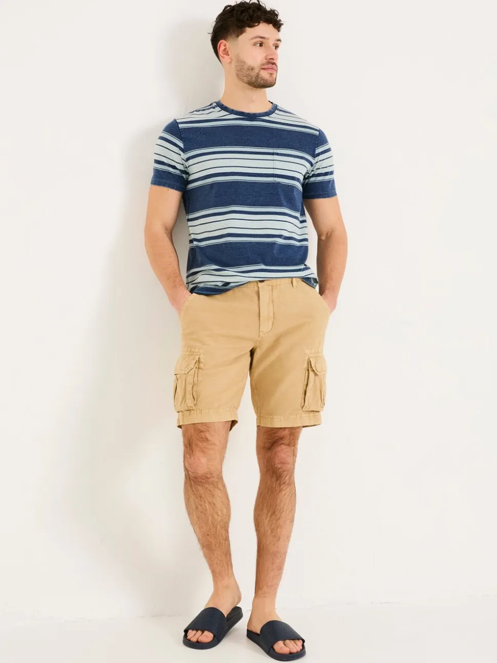 FatFace Stone Cotton Linen Cargo Shorts