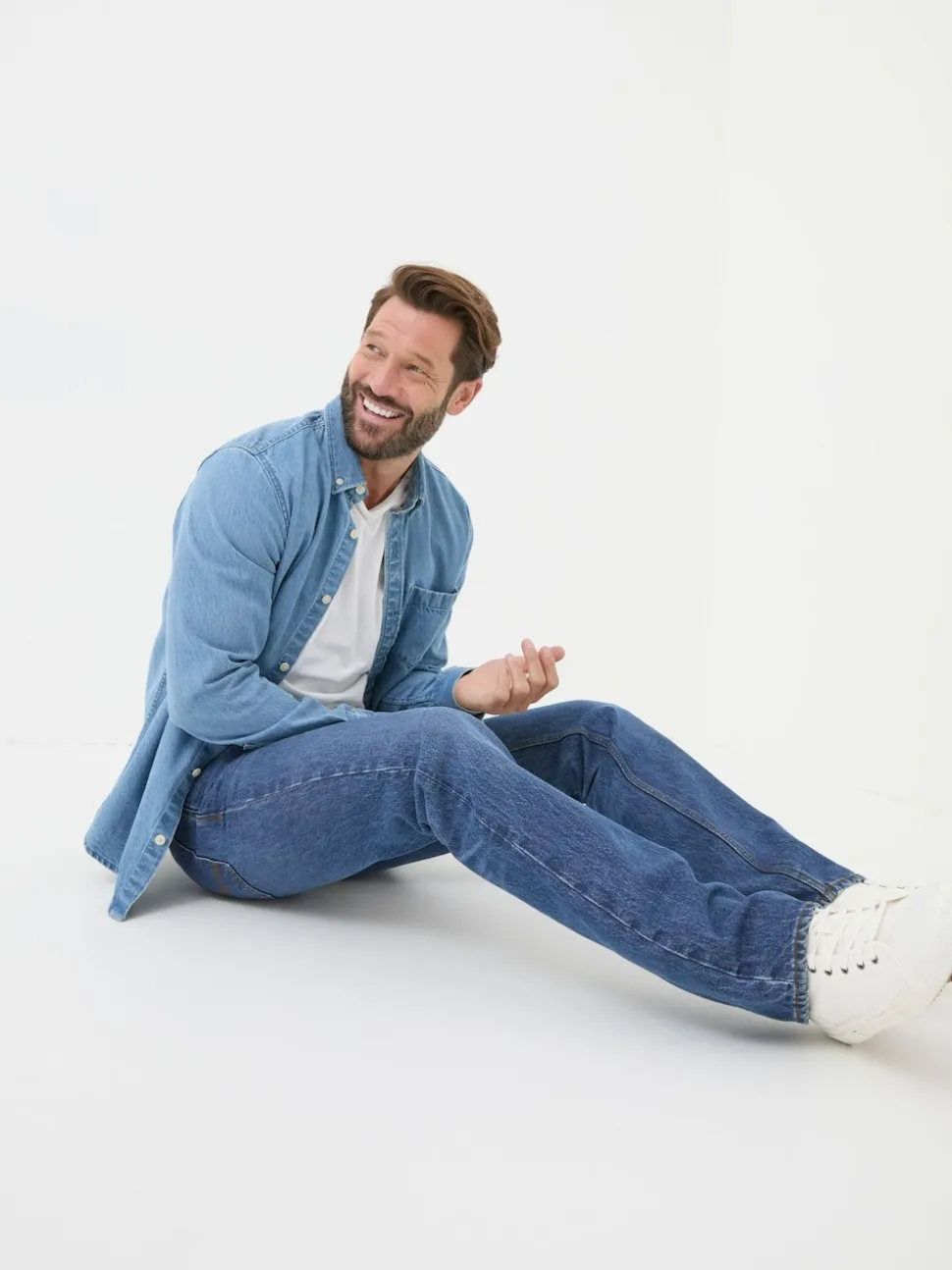 FatFace Stone Wash Blue Straight Fit Jeans