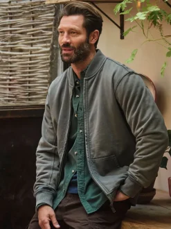 FatFace Sweat bomber jacket Light Teal Sweat Bomber Jacket