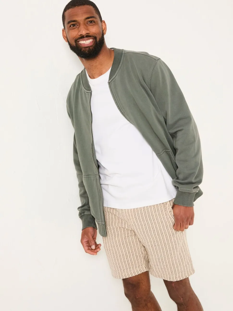FatFace Sweat bomber jacket Light Teal Sweat Bomber Jacket