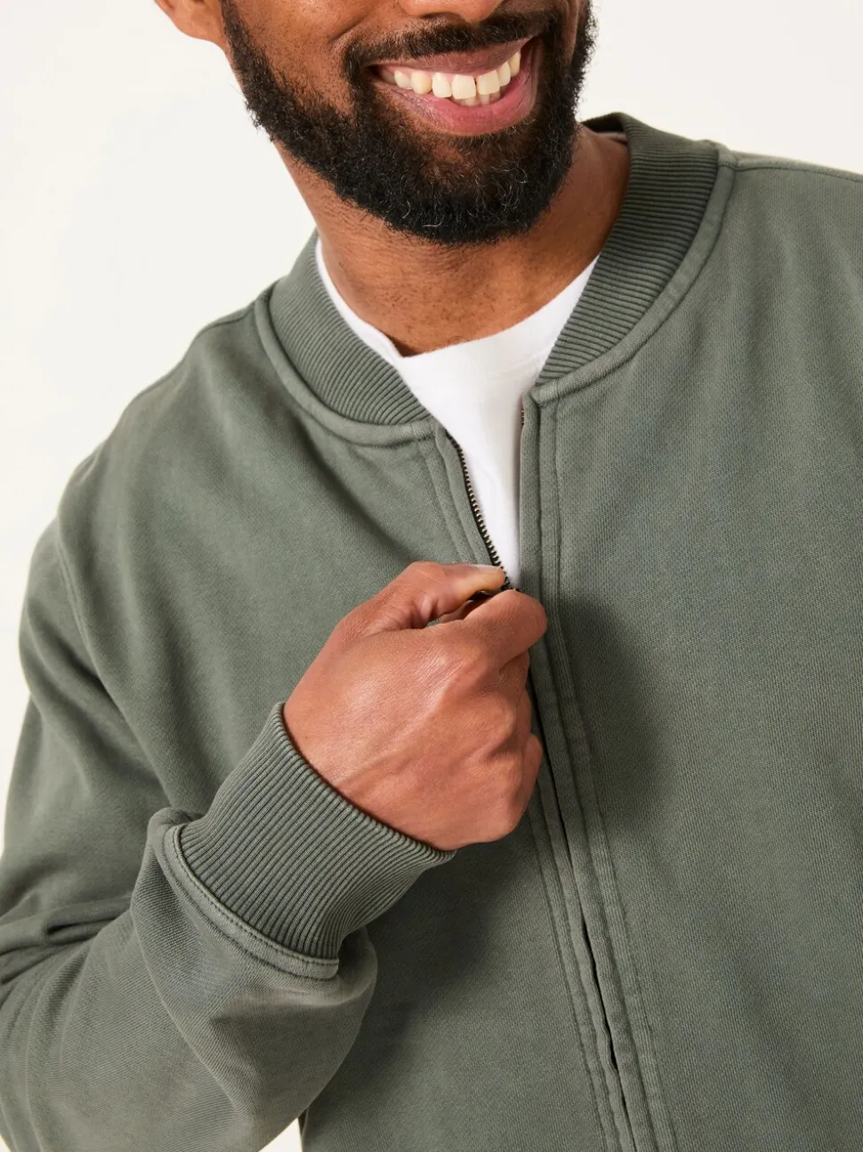 FatFace Sweat bomber jacket Light Teal Sweat Bomber Jacket