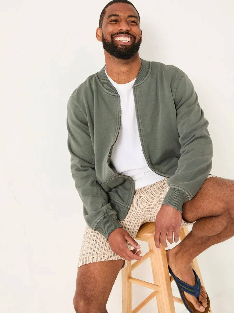 FatFace Sweat bomber jacket Light Teal Sweat Bomber Jacket