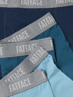 FatFace Teal Blue 3 Pairs of Plain Boxers