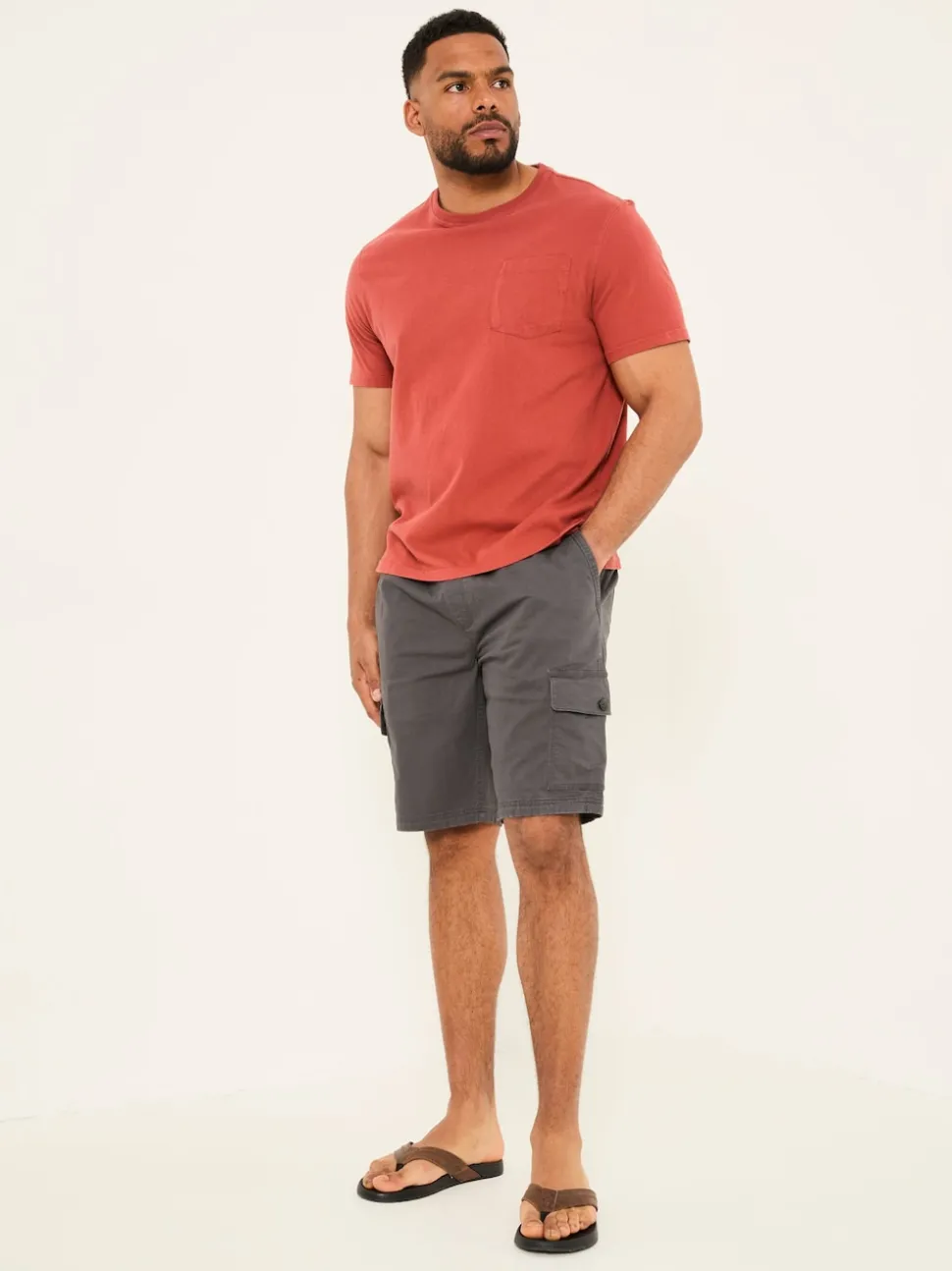 FatFace Tenby Dark Grey Pull On Cargo Shorts