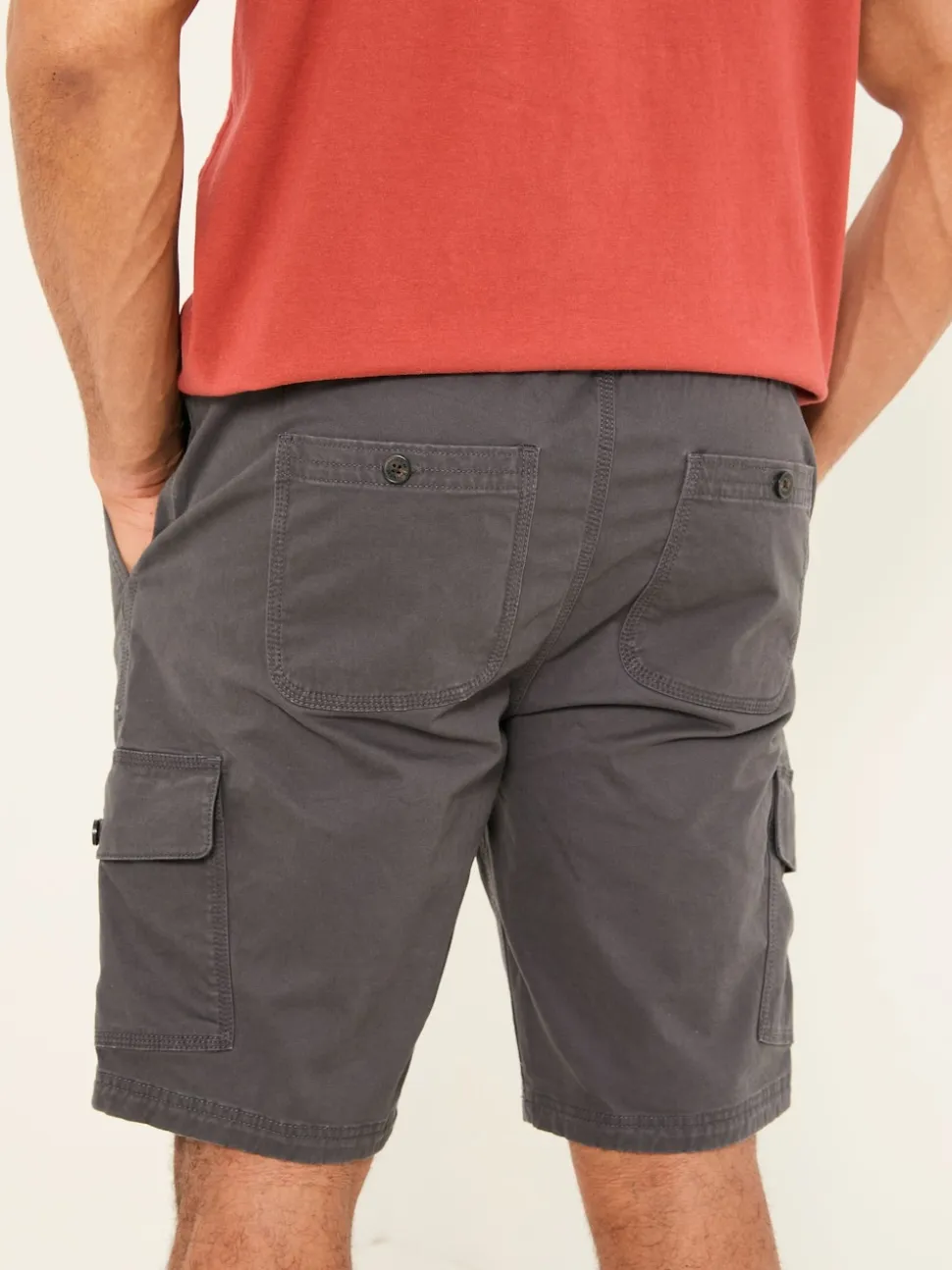 FatFace Tenby Dark Grey Pull On Cargo Shorts