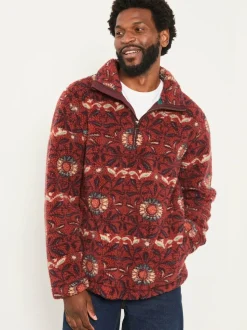 FatFace Terracotta Willow Printed Half Neck Fleece