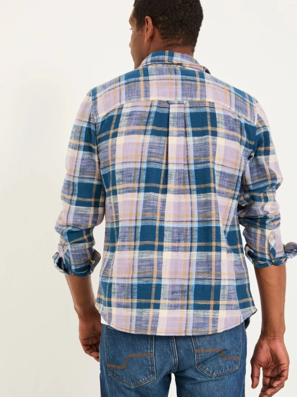 FatFace Thorn Heather Purple Long Sleeve Check Shirt