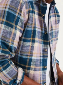 FatFace Thorn Heather Purple Long Sleeve Check Shirt
