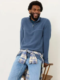 FatFace Trescowe Blue Half Zip Sweat