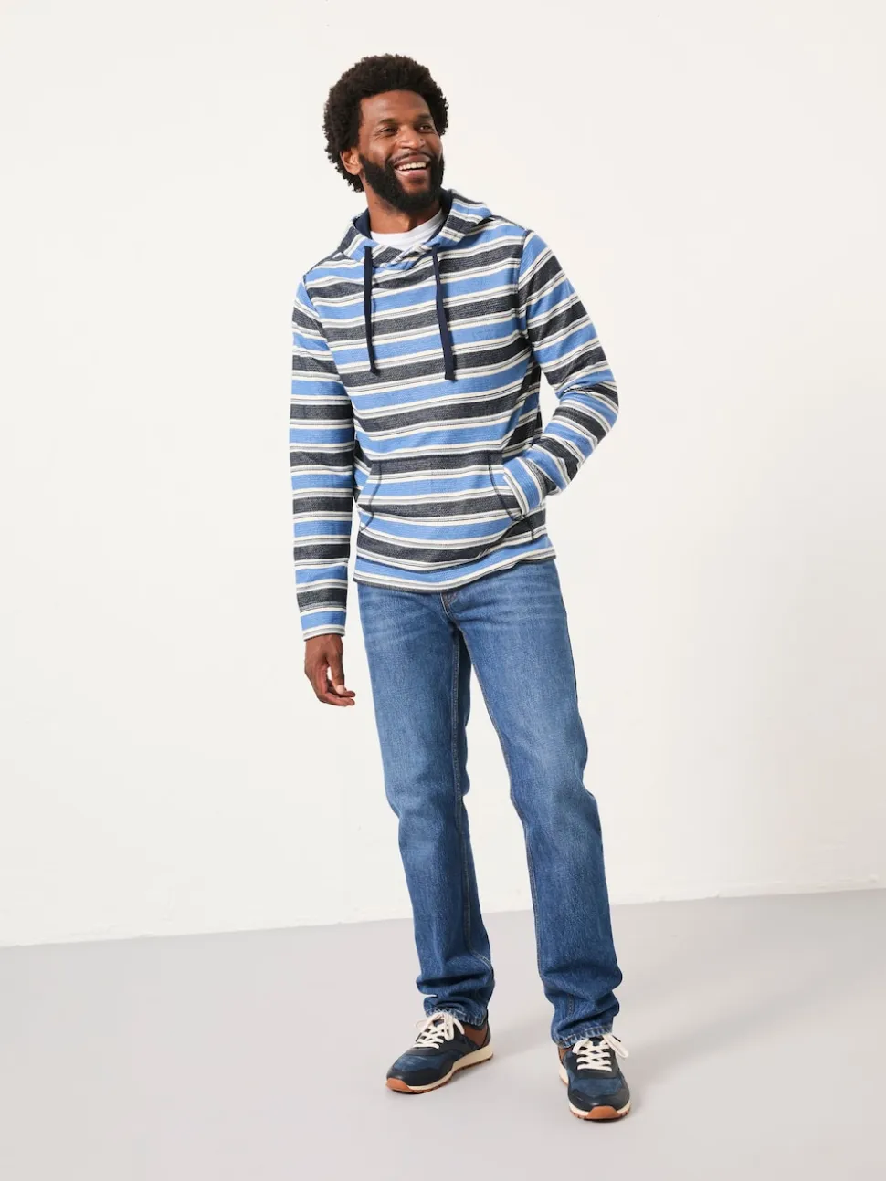 FatFace Trescowe Blue/Navy Stripe Hoodie