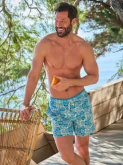 FatFace Trevose Blue Tile Print Swim Shorts