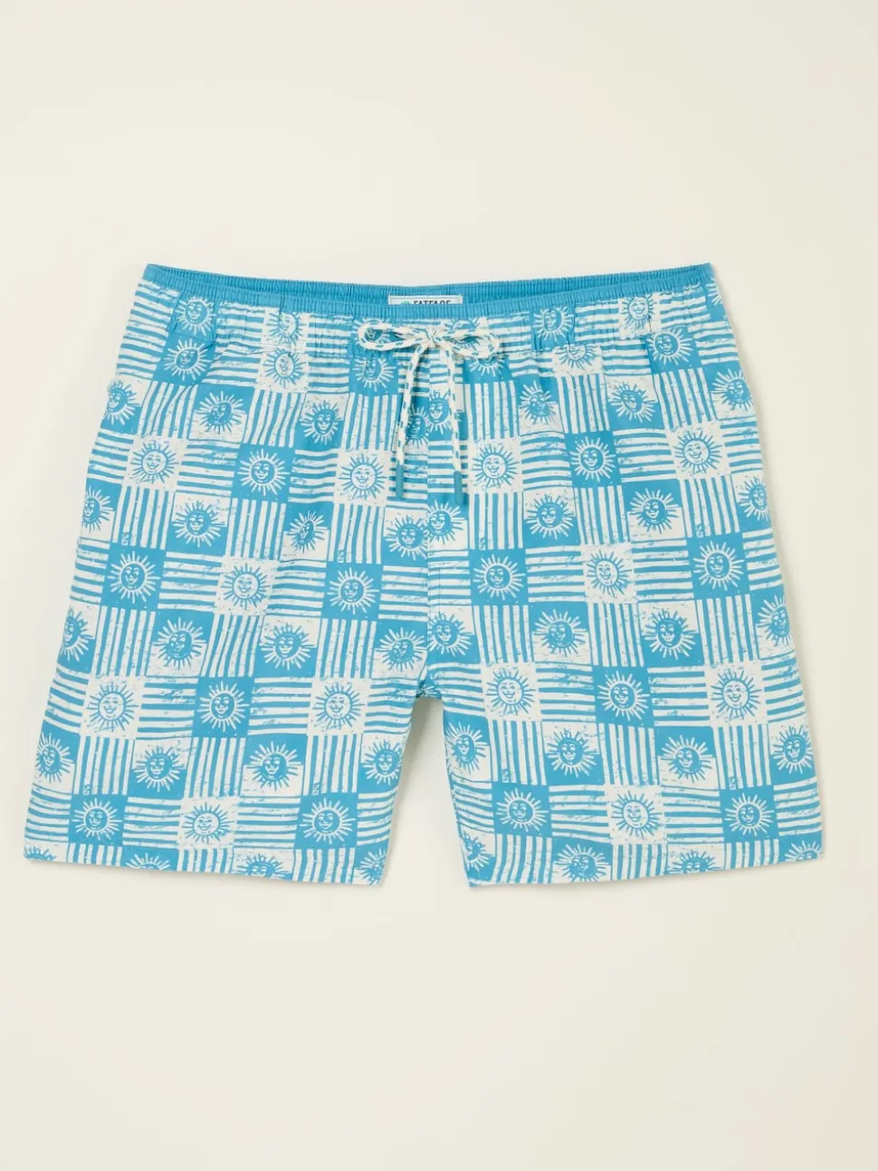 FatFace Trevose Blue Tile Print Swim Shorts