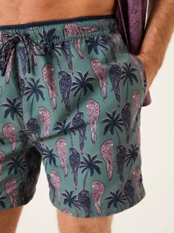 FatFace Trevose Green Parrot Swim Shorts