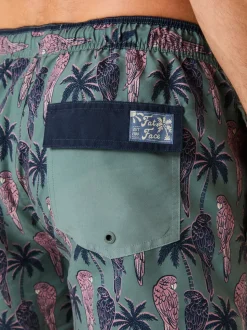 FatFace Trevose Green Parrot Swim Shorts