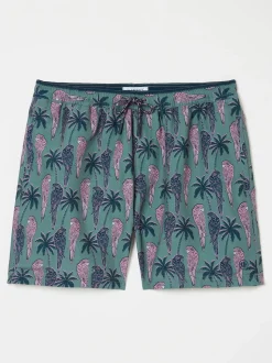 FatFace Trevose Green Parrot Swim Shorts