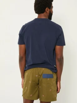 FatFace Trevose Khaki Green Embroidered Starfish Swim Shorts