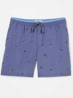 FatFace Trevose Navy Whale Embroidered Swim Shorts