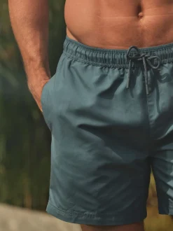 FatFace Trevose Teal Blue Texture Print Swim Shorts