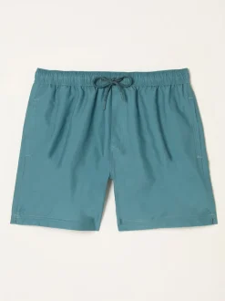 FatFace Trevose Teal Blue Texture Print Swim Shorts