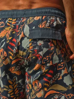 FatFace Trevose Teal Blue Jungle Print Swim Shorts