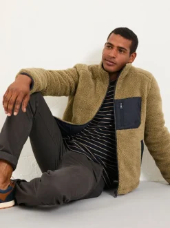 FatFace Tromso Khaki Green Fleece Jacket