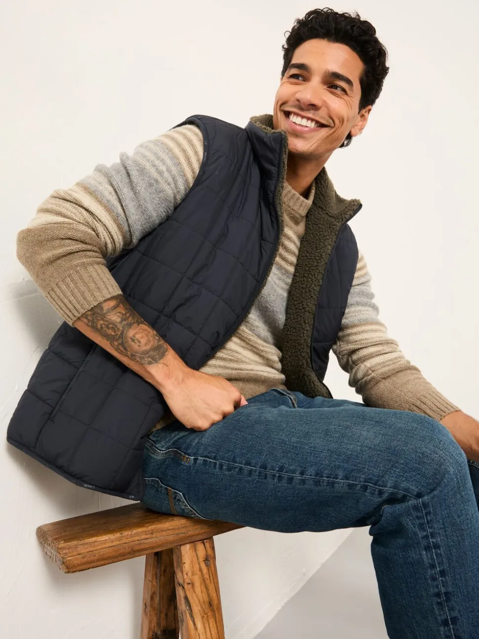 FatFace Tromso Navy 2 in 1 Reversible Gilet