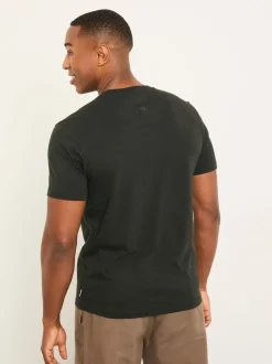 FatFace Washed Black Inky Lakes Graphic Tshirt