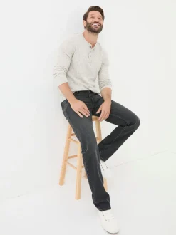 FatFace Washed Black Straight Fit Jeans