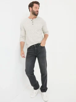 FatFace Washed Black Straight Fit Jeans
