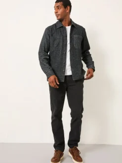 FatFace Washed Black Straight Fit Twill Coastal Chino Trousers