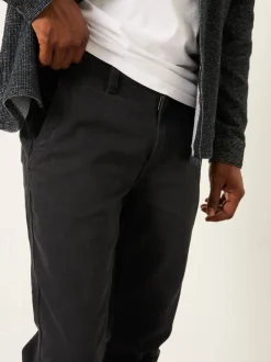FatFace Washed Black Straight Fit Twill Coastal Chino Trousers