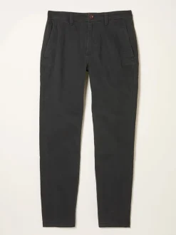 FatFace Washed Black Straight Fit Twill Coastal Chino Trousers