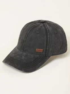 FatFace Washed Black Twill Baseball Cap