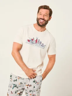 FatFace White Fetching Adventure T-Shirt