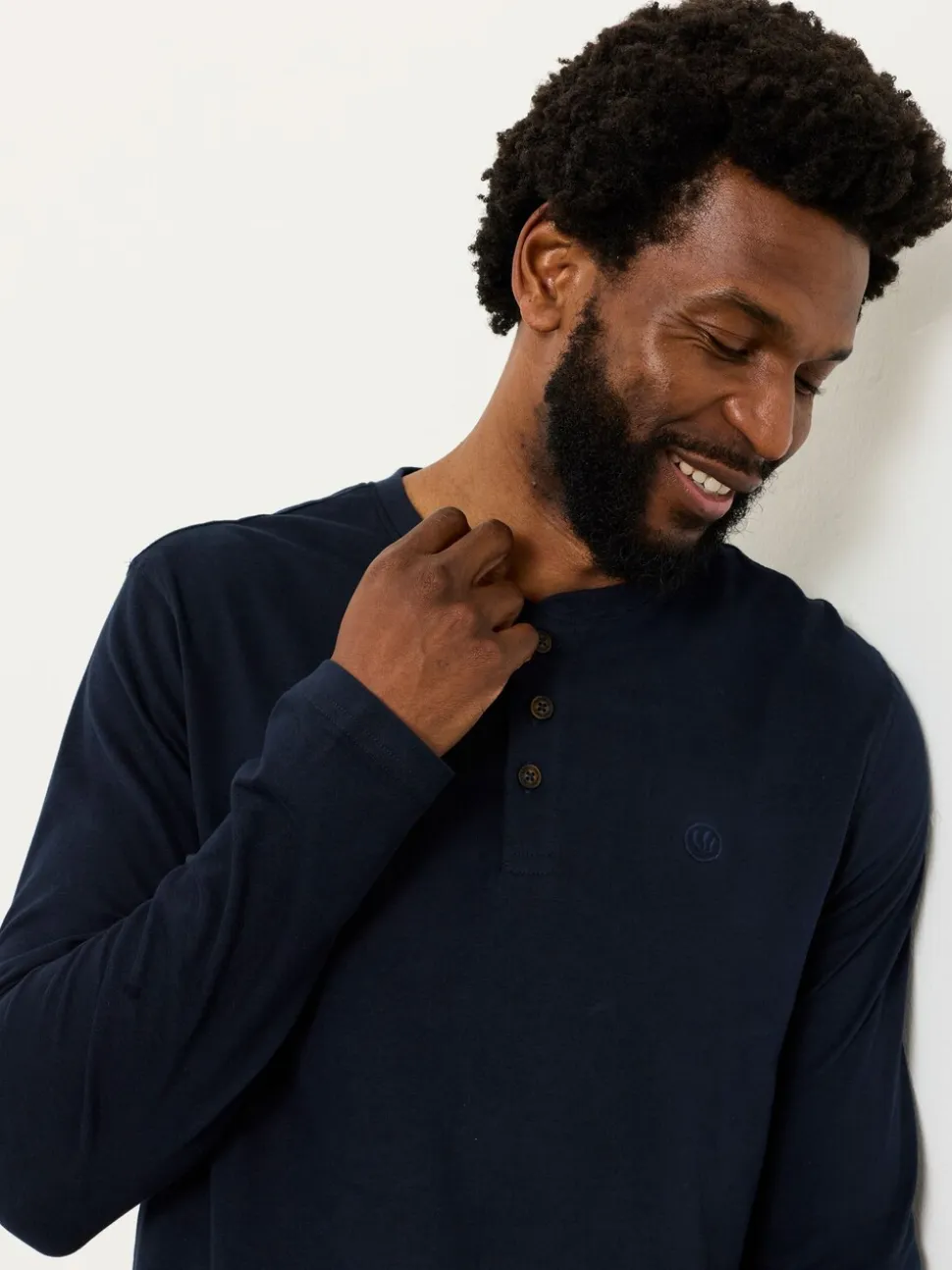 FatFace White Long Sleeve Henley Tshirts 2 Pack