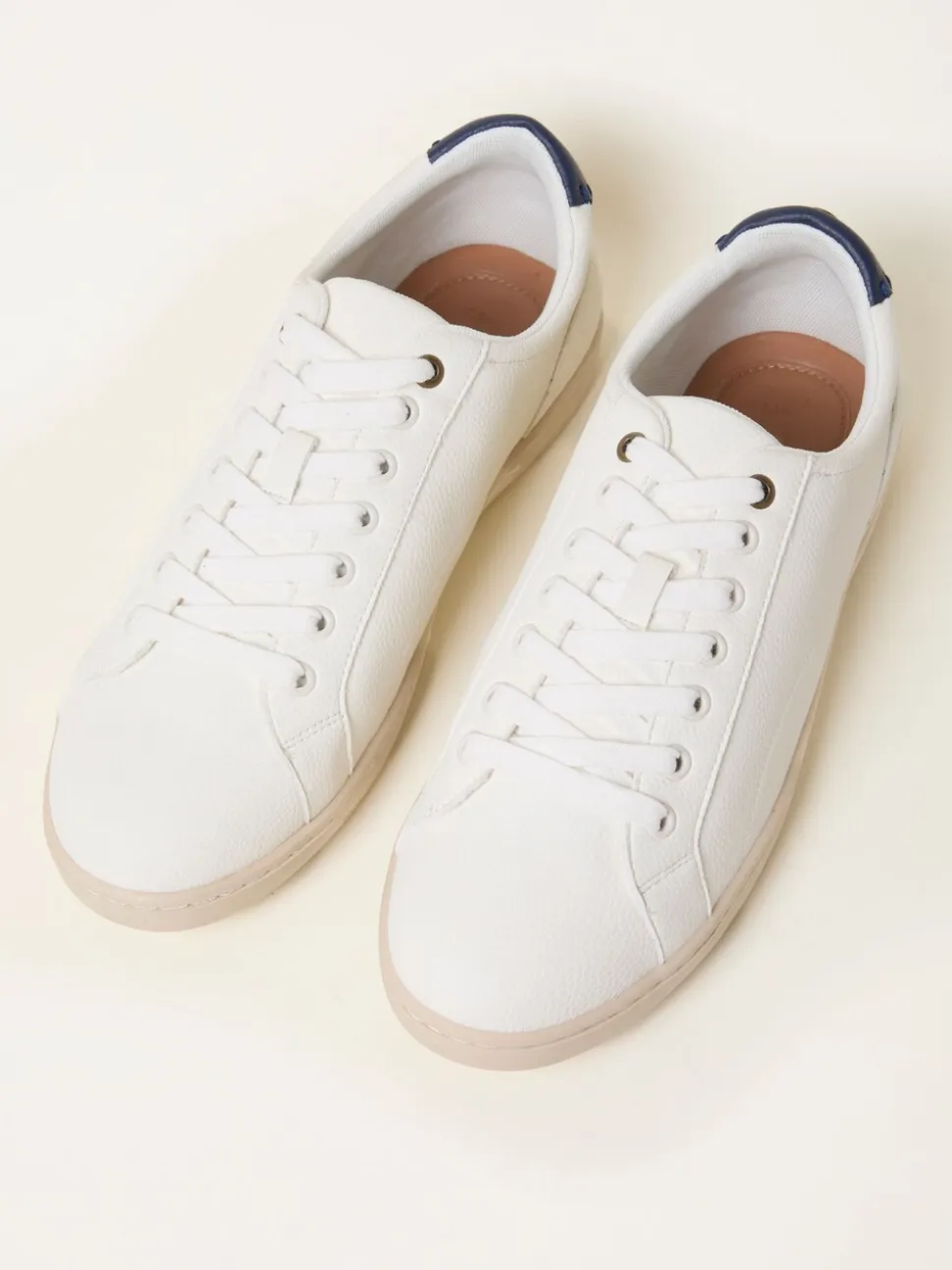 FatFace White Mens PU Trainer