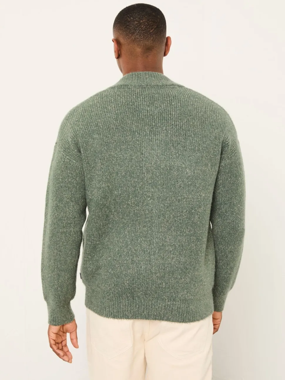 FatFace Williton Emerald Green Knitted Zip Cardigan