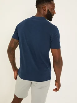 FatFace Woodside Navy Slub Henley T-Shirt