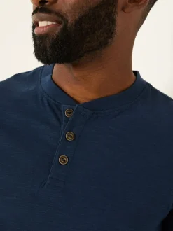 FatFace Woodside Navy Slub Henley T-Shirt