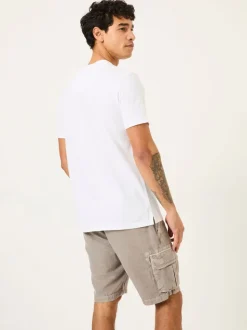 FatFace Woodside White Slub Henley T-Shirt