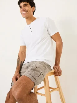 FatFace Woodside White Slub Henley T-Shirt