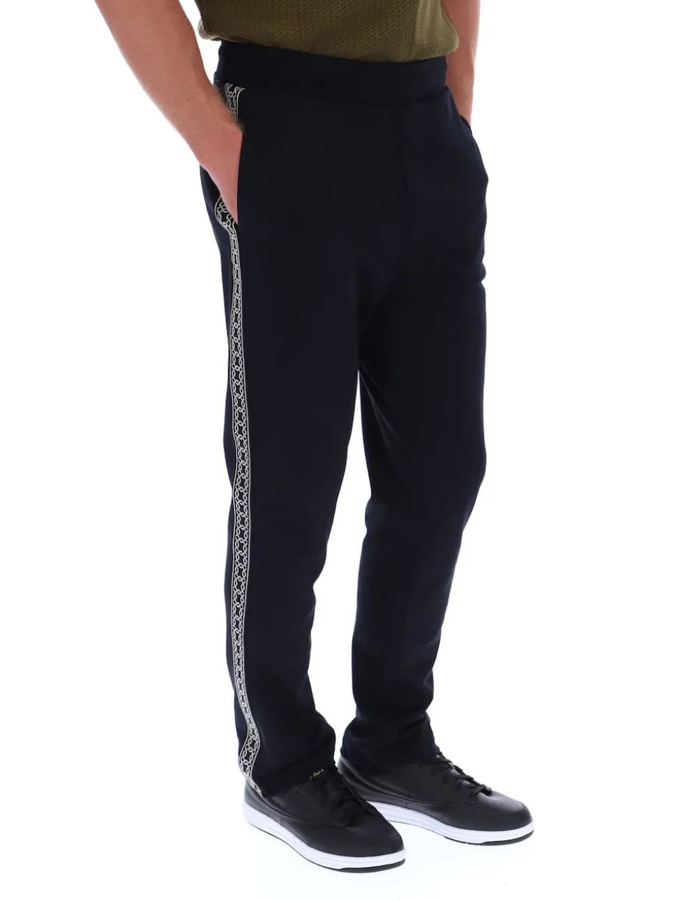 Fila Black Layton Straight Leg Joggers With Tape