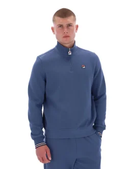 Fila Blue RAMY 2 FBOX Quarter Zip With Tipping At Cuffs Sweatshirt