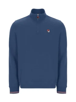 Fila Blue RAMY 2 FBOX Quarter Zip With Tipping At Cuffs Sweatshirt