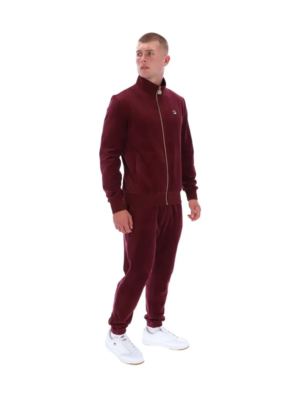 Fila Purple Nero Velour Track Top With Raised Tipping